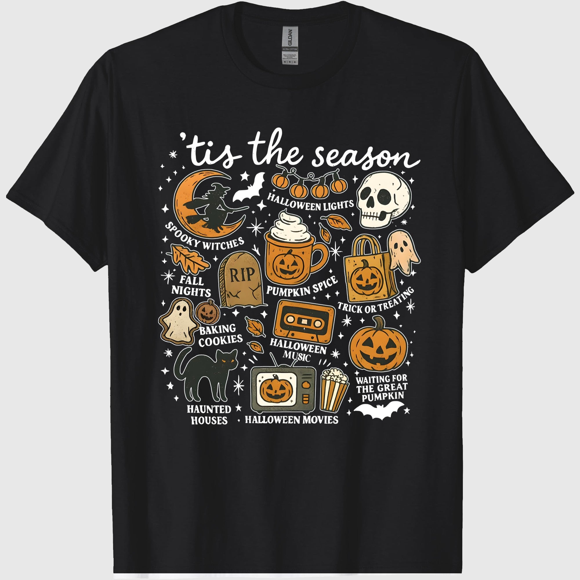 Vintage Halloween Comfort Colors Shirt, Tis_ the Season, Retro Halloween Aesthetic, Women_s Halloween Shirt, Pumpkin Witch Graphic Tee