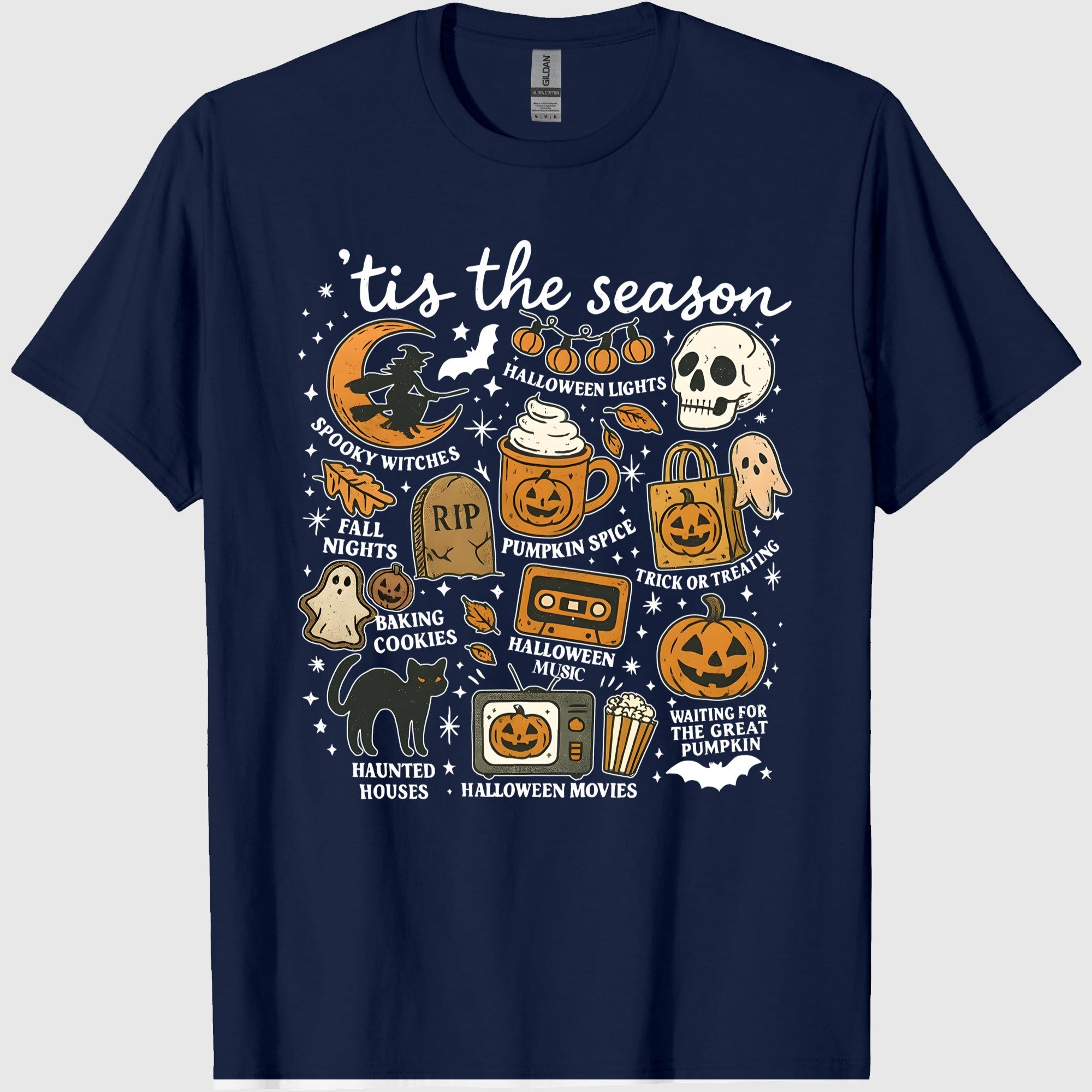 Vintage Halloween Comfort Colors Shirt, Tis_ the Season, Retro Halloween Aesthetic, Women_s Halloween Shirt, Pumpkin Witch Graphic Tee