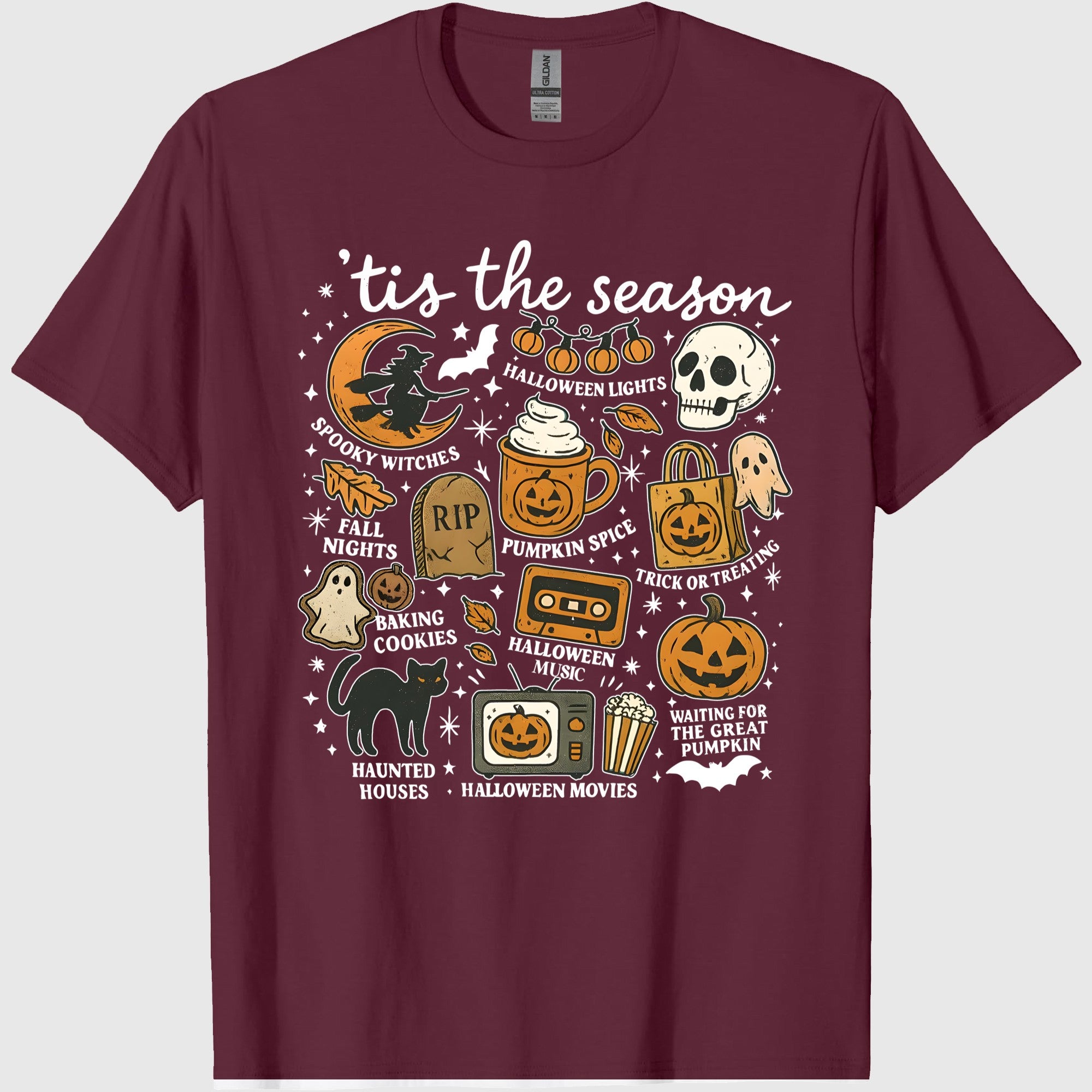 Vintage Halloween Comfort Colors Shirt, Tis_ the Season, Retro Halloween Aesthetic, Women_s Halloween Shirt, Pumpkin Witch Graphic Tee