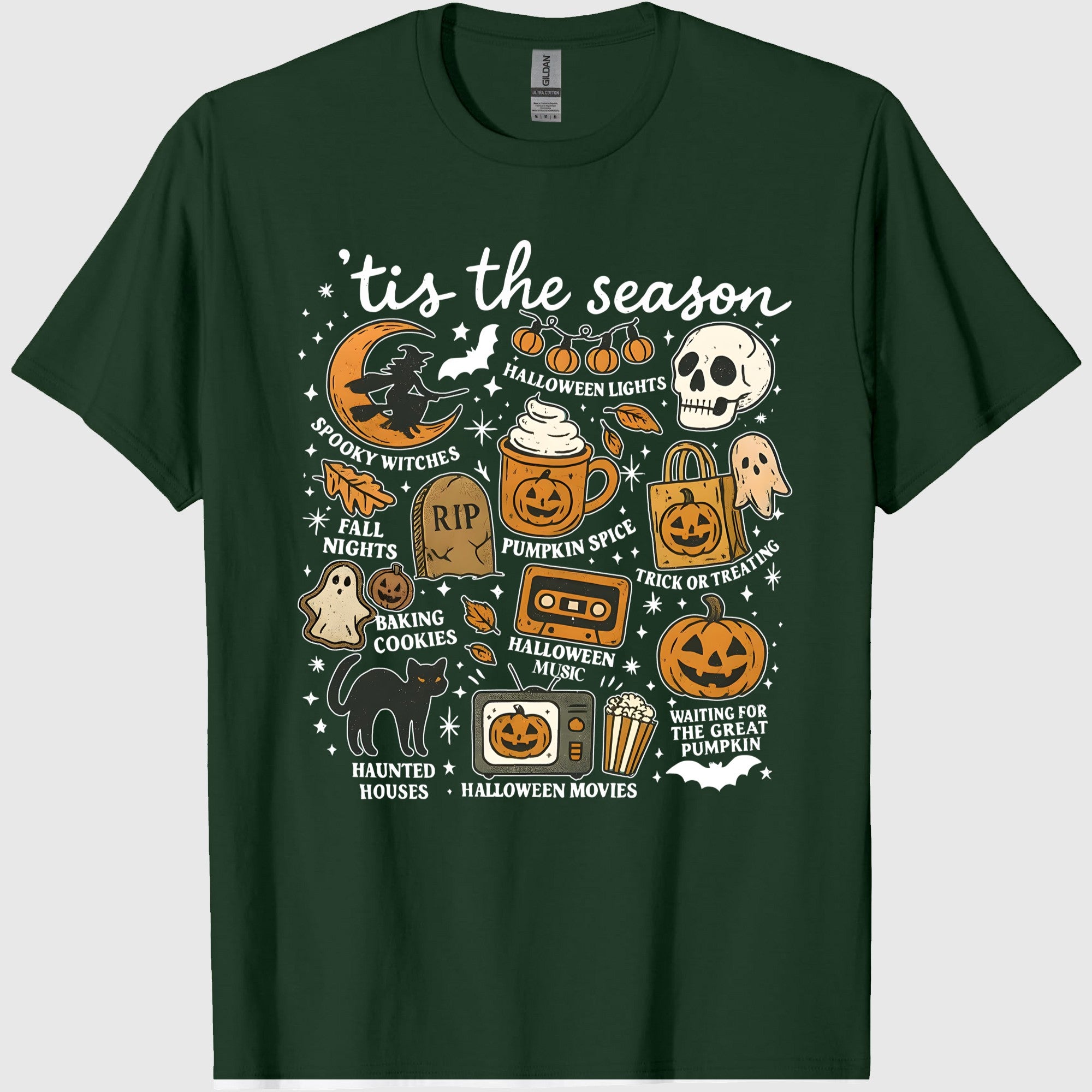 Vintage Halloween Comfort Colors Shirt, Tis_ the Season, Retro Halloween Aesthetic, Women_s Halloween Shirt, Pumpkin Witch Graphic Tee