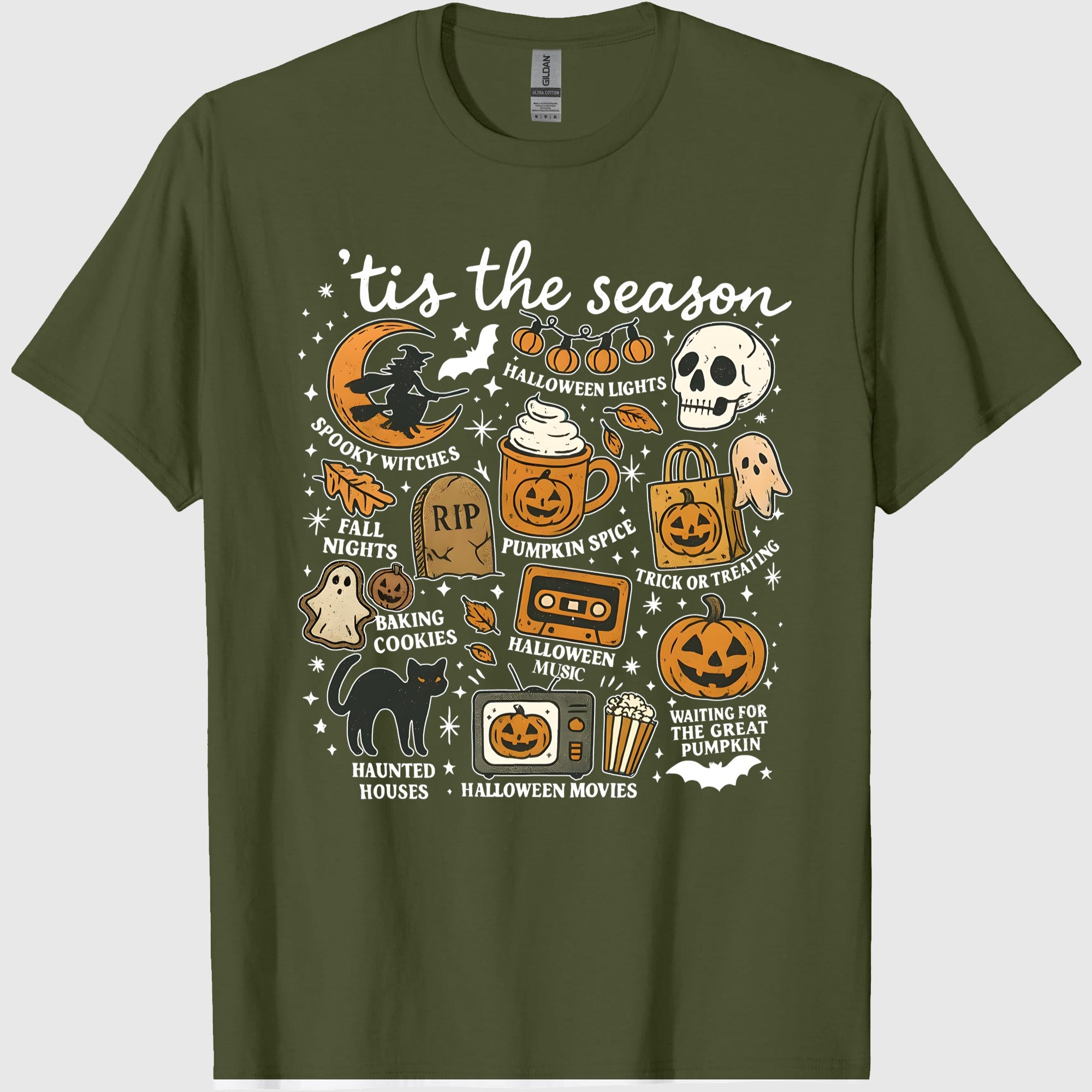 Vintage Halloween Comfort Colors Shirt, Tis_ the Season, Retro Halloween Aesthetic, Women_s Halloween Shirt, Pumpkin Witch Graphic Tee